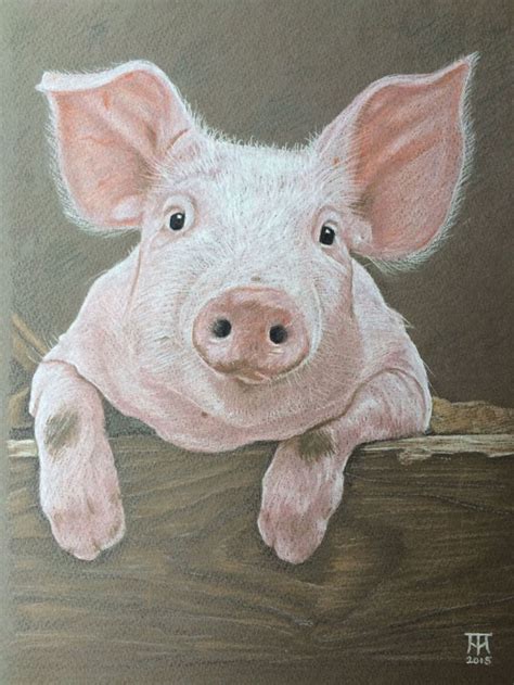 Color pencil pig | Pig art, Animal drawings, Animal paintings