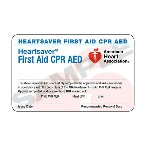 Aha Heartsaver® First Aid Cpr Aed Course Completion Cards – 6 Pack Worldpoint® Throughout Cpr ...