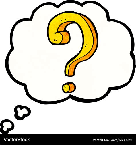 Cartoon question mark with thought bubble Vector Image