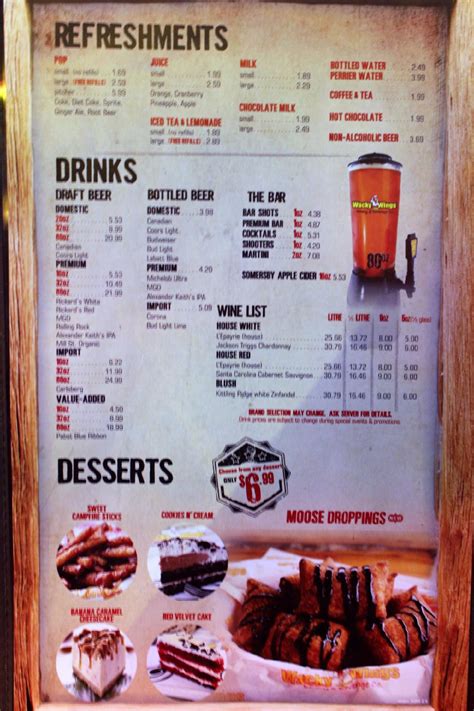 Menu at Wacky Wings Lake Street pizzeria, Sault Ste. Marie, 350 Lake St