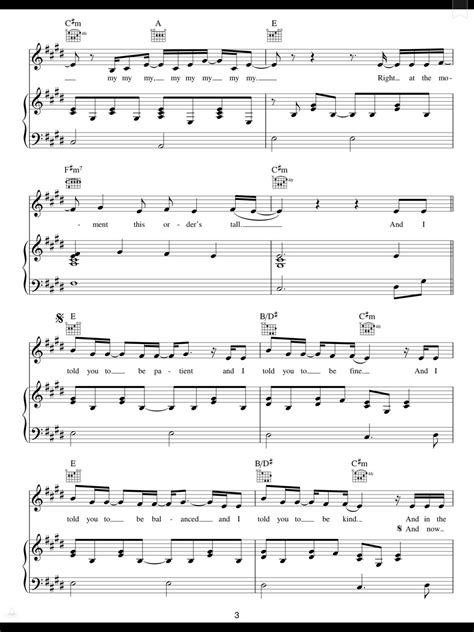 Piano Sheet Music — Skinny Love - Birdy (Piano Sheet)