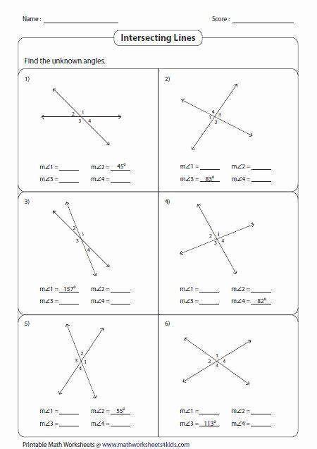 Vertical Angles Worksheet Pdf Answer Key - Angleworksheets.com