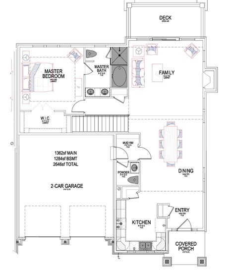 Reynolds Ivory Homes Floor Plan - Main Level | House floor plans, Floor plans, Home builders