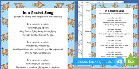 In a Rocket Song (teacher made) - Twinkl