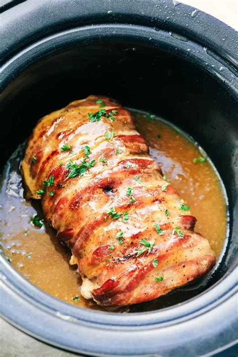 bacon wrapped stuffed pork tenderloin slow cooker