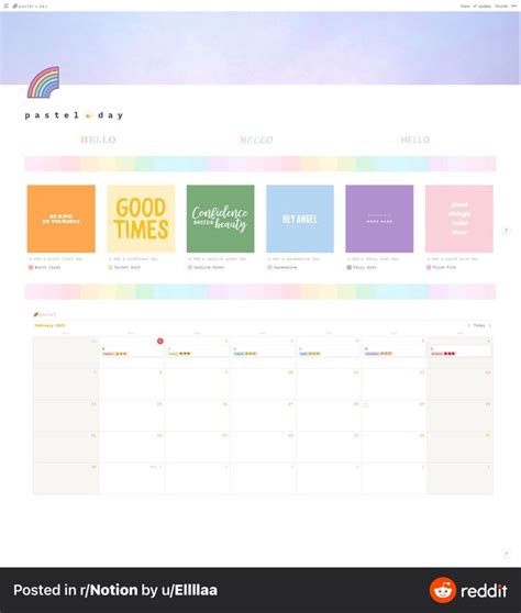 Calendar Notion Template You'll See That There Are Three Tabs At The Top Of The Template ...