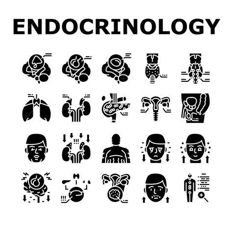 Premium Vector | Endocrinology medical disease icons set vector