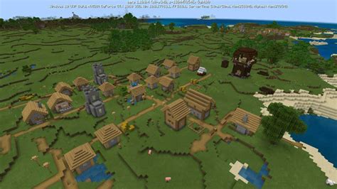 -1804478546 A Pillager Outpost Next to a Village | Seed Minecraft PE