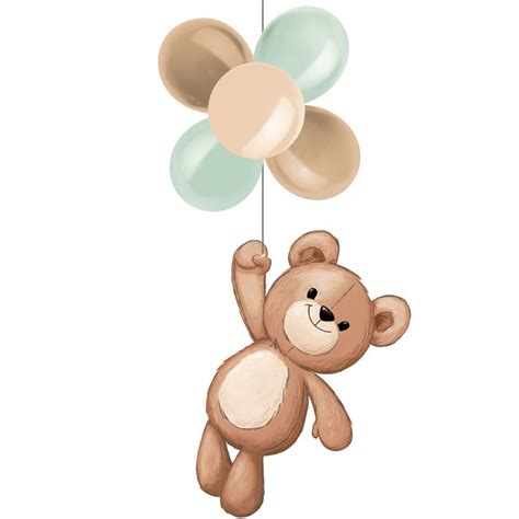 Teddy Bear Baby Shower Hanging Balloon Decoration 36" x 12" Baby Shower ...