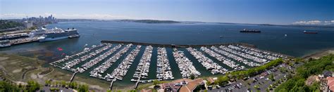 Seattle Elliott Bay Waterfront Marina Panoramic Stock Photo - Download Image Now - iStock