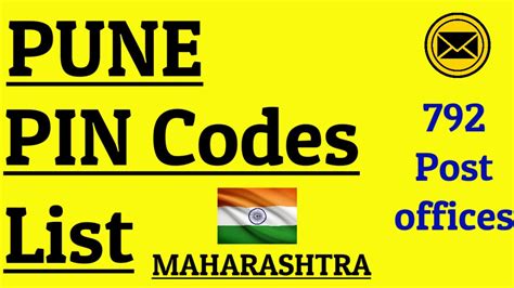 PUNE PIN Code s List || 792 Post Offices || Maharashtra - YouTube