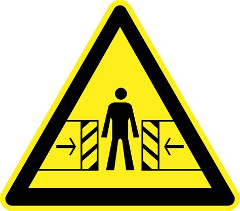 Clipart - Crushing Risk Warning Sign