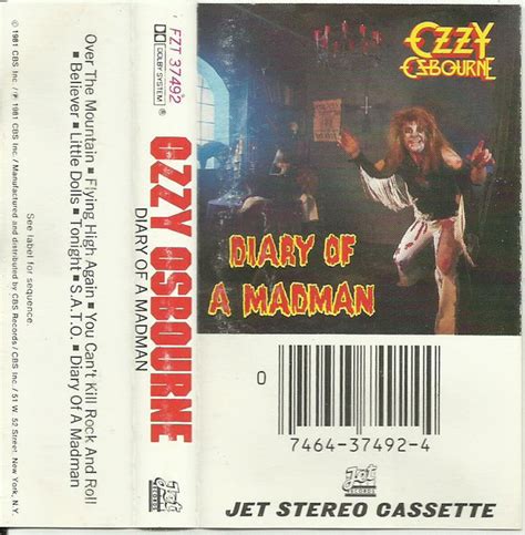 Ozzy Osbourne – Diary Of A Madman (1981, Cassette) - Discogs