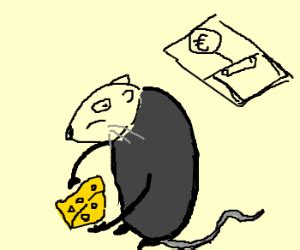 A Rat gnawing cheese - Drawception
