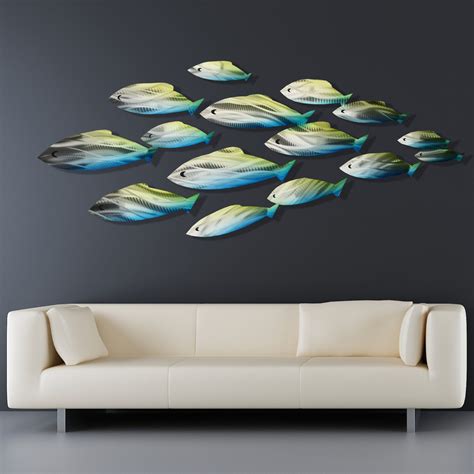 Zufriedenheit garantiert Werbeartikel FISH SCOOL 120x40cm 3 BILDER FISCH SCHWARM LEINWAND XL ...