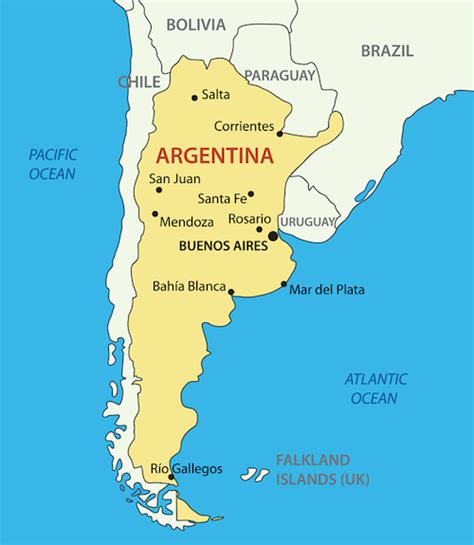 Map Argentina Neighboring Countries