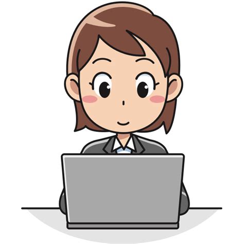 Female computer user vector icon | Free SVG