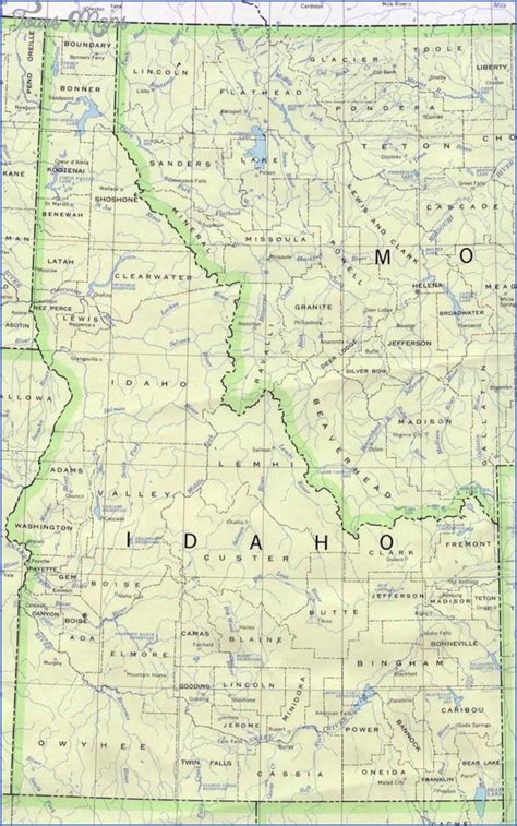 Idaho Map - ToursMaps.com