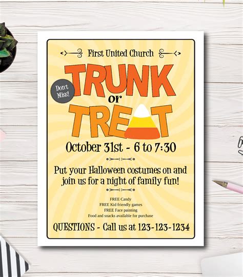 Trunk Or Treat Flyer Template - Detrester.com