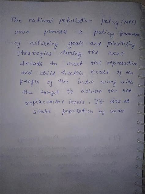 National Population Policy, 2000 has