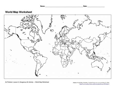 Continents And Oceans Map Quiz Printable - Printable Maps