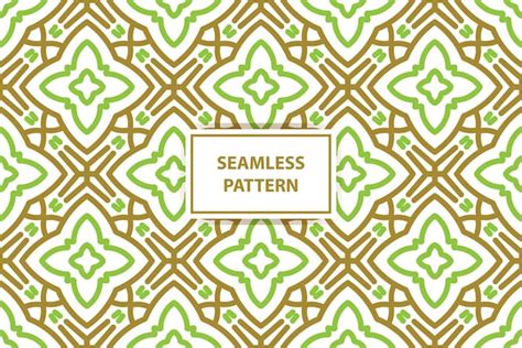 Premium Vector | Seamless pattern design with gold and green color