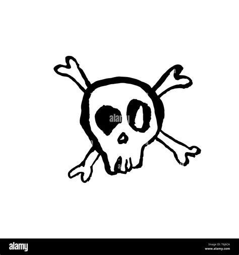 Skull icon. Grunge brush isolated skeleton. Vector illustration Stock ...