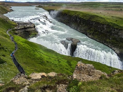 Gullfoss Waterfall - Golden Falls In Gullfoss Iceland