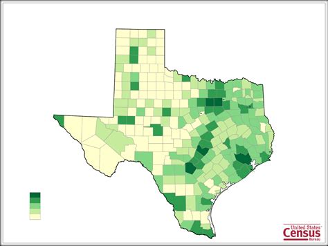 Texas County Population Map Free Download