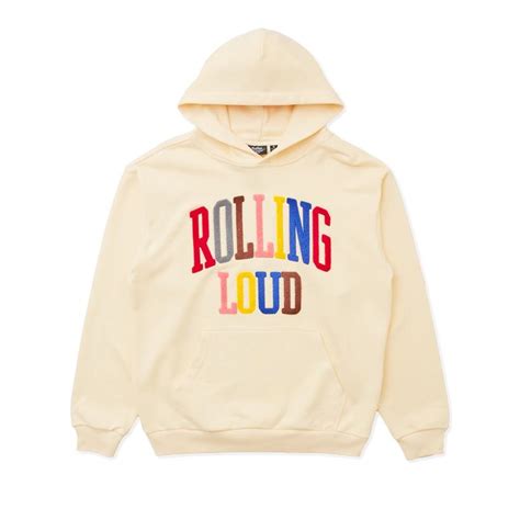 Rolling Loud Multi Chenille Cream Hooded Sweatshirt | Rolling loud ...