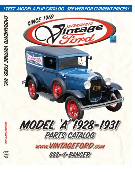 VINTAGE FORD MODEL A PARTS CATALOG 1928-1931 TEST VERSION by Sacramento ...