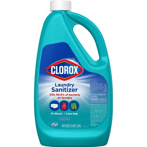 Clorox Laundry Sanitizer, Kills 99.9% of Odor-Causing Bacteria On Laundry, Color-Safe - 42 Fluid ...