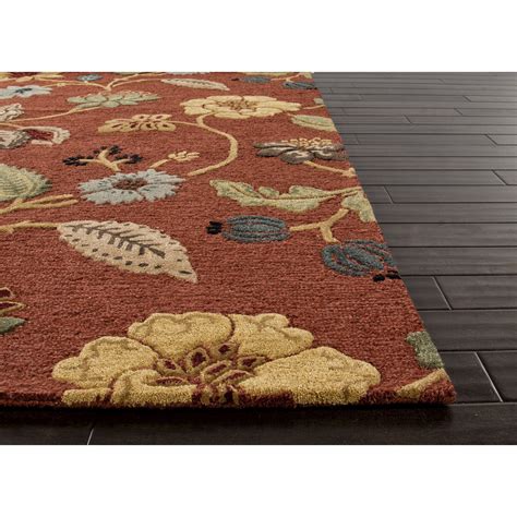 Jaipur Rugs Transitional Floral Pattern Red/Multi Wool Area Rug BL05 ...