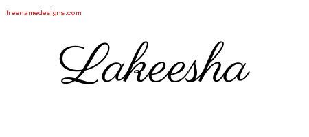 Classic Name Tattoo Designs Lakeesha Graphic Download - Free Name Designs