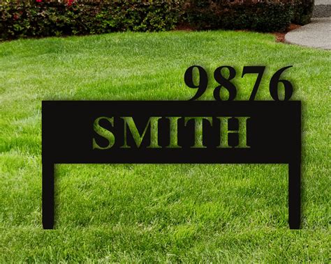 Personalized Family Name Metal Yard Sign Metal Address Sign - Etsy