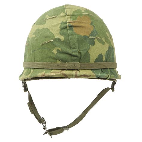 Original U.S. Vietnam War Era M1 Helmet with USMC Camouflage Cover & S ...