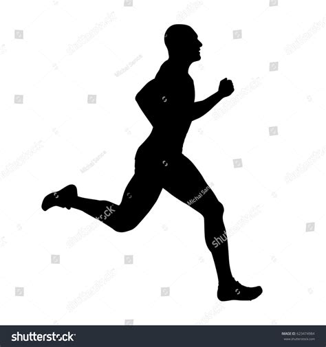 Runner Vector Silhouette Side View Sprinting Stock Vector (Royalty Free) 623474984 | Shutterstock