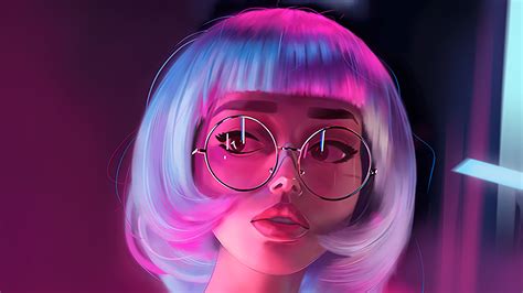 Neon Girl Glasses Wallpaper,HD Artist Wallpapers,4k Wallpapers,Images,Backgrounds,Photos and ...