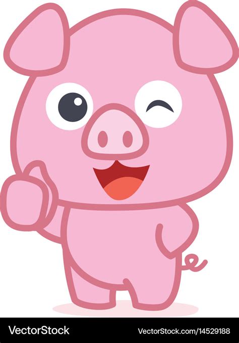 Character cute pig cartoon Royalty Free Vector Image