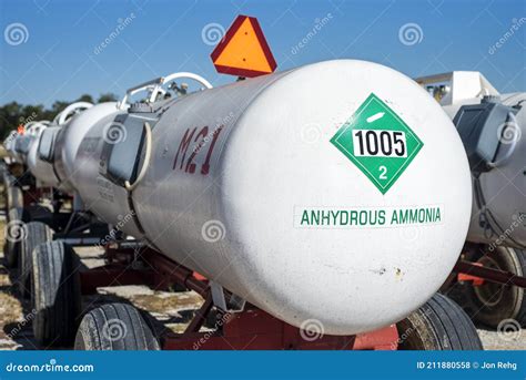 Illinois, USA, October 2020 - Tanks of Anhydrous Ammonia Used As a Nitrogen Fertilizer on Farm ...