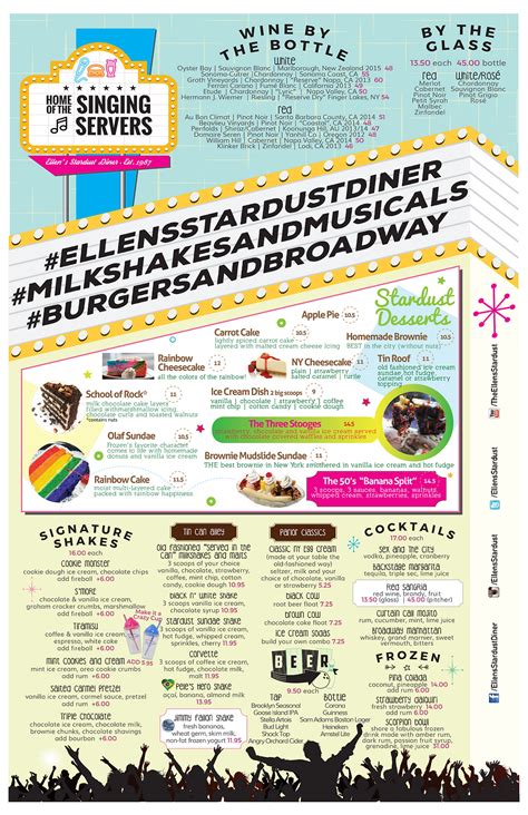 Menu | Ellen's Stardust Diner | United States