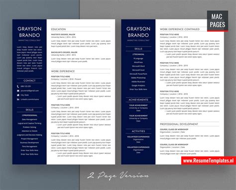 For Mac Pages: Professional Resume Template / CV Template for Mac Pages, Cover Letter ...