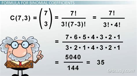 Binomial Coefficient | Definition, Formula & Examples - Video & Lesson Transcript | Study.com