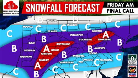 Final Call Snowfall Forecast For Friday Morning’s Snow – PA Weather Action