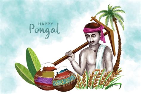 Happy pongal festival celebration background 16968873 Vector Art at ...