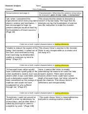 Frankenstein Character-Analysis.docx - Character Analysis Character ...