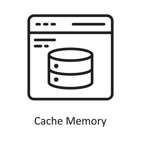 Cache Memory Vector Outline Icon Design illustration. Cloud Computing Symbol on White background ...