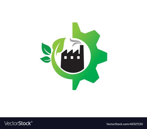 Green factory logo template design Royalty Free Vector Image