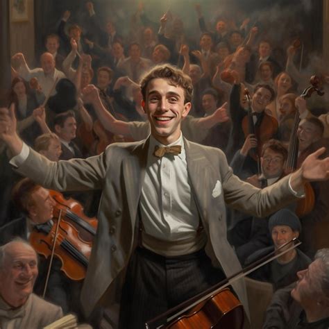 Premium AI Image | a painting of a man with a violin in his hands.