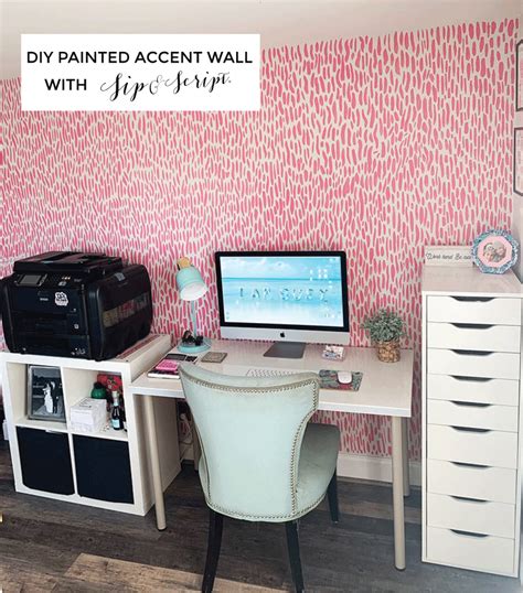 Try This Easy Office Wall DIY Instead Of Wallpaper - Sip & Script